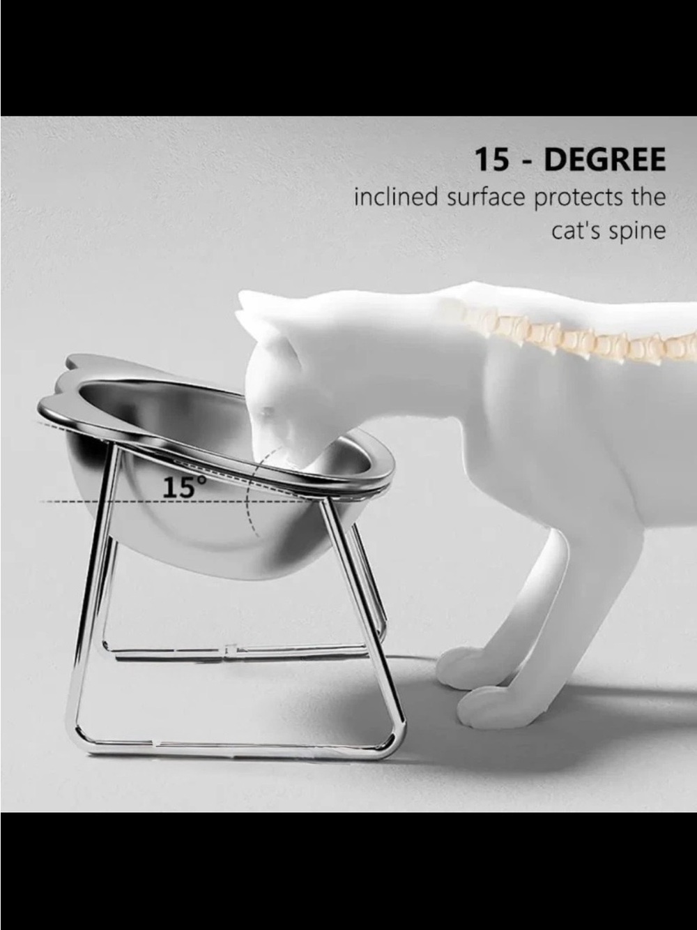 Raised small pet bowl stainless steel